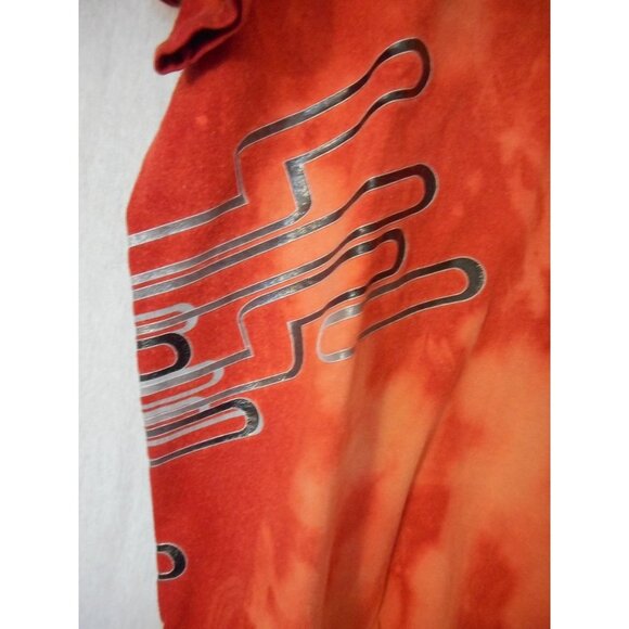 Nike Orange Custom Smiley Face Tee T-Shirt Short Sleeve cotton Unisex Sz XL - Picture 4 of 5